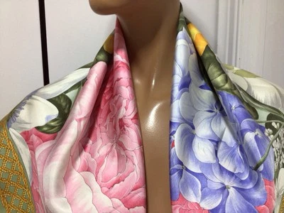 VALENTINO Ladies SIGNED SILK SCARF / 34” x 34” / ART / NEW - Image 1 of 4