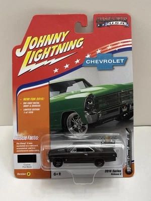 Johnny Lightning 1967 Chevy Nova SS 1 of ONLY 1836 Made Flat Black Sealed 2016 - Image 1 of 4