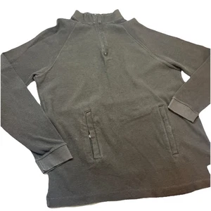 Camisa Pullover Térmica Carhartt Marrón 1/4 Cremallera Manga Larga Bolsillos a Presión Talla LRG - Imagen 1 de 17
