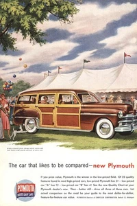 1949 Plymouth Wagon: The Car That Likes to Be Compared Vintage Print Ad - Picture 1 of 1