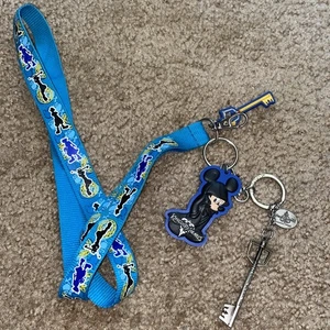 kingdom hearts Schlüsselband Blau Mickey Mouse Silber Schlüssel - Bild 1 von 4