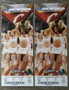 LOT x2 2005 LEBRON JAMES 38 Pt Full Ticket GARNETT Cleveland Cavalier Cavs 11/26 - Bild 1 von 2