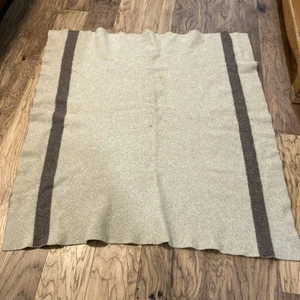 Vintage Wool Blanket, 44” X 49”, 3 Lbs, Rarely Used, Has A Few Stains - Picture 1 of 8