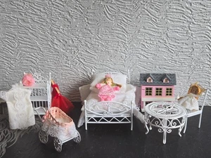 doll house furniture white ornate metal nursery all included 1.12th - Picture 1 of 5