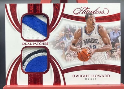 2024-25 Panini Flawless Dwight Howard Dual Game Used Patches Ruby /15 - Image 1 of 2