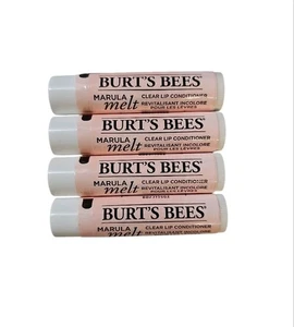 4 Pack Burts Bees Marula Melt Clear Lip Conditioner, 100% Natural, Loose Sealed - Picture 1 of 3