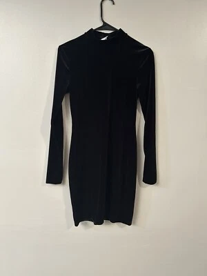 H&M Black Velvet Dress Long Sleeve Size Small - Image 1 of 3