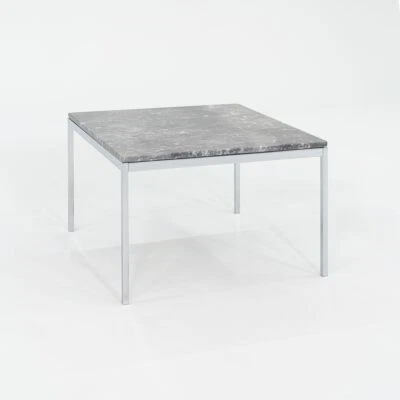 2016 Florence Knoll Square Side End Table Chrome & Satin Grigio Marquina Marble - Image 1 of 4