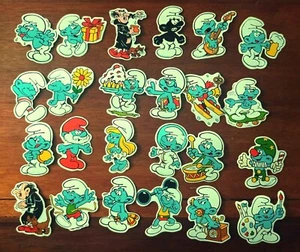 Smurfen 24 stickers 1983 complete set Smurfs Schtroumpf Schlümpfe Selbstkleber - Picture 1 of 1
