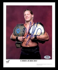 WWE CHRIS JERICHO P-740 SIGNED 8X10 ORIGINAL PROMO PHOTO WITH PSA COA FROM 2002 - Bild 1 von 3