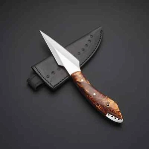 Custom Handmade Kiridashi Marking, Naive Knife With Leather Sheath - Picture 1 of 4