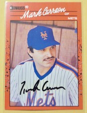 MARK CARREON autograph signed auto 1989 Donruss Baseball New York Mets