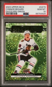 2023 Upper Deck UD Connor Bedard Dazzlers Green PSA 10 Blackhawks POP 2 - Picture 1 of 2