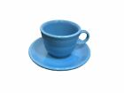 Fiesta Ware Coffee Cup And Saucer Turquoise Blue Homer Laughlin Co