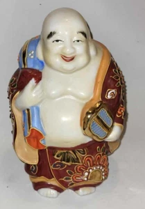 Kutani Hotei lachende Buddha-Figur sterbende Statue Satsuma Vintage japanisch - Bild 1 von 2