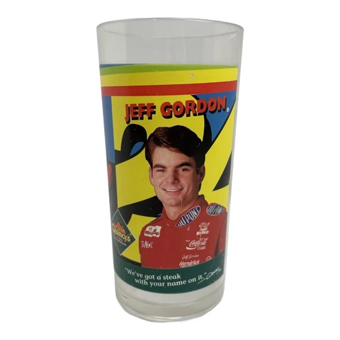 Rare 1996 Plastic Cup Jeff Gordon From Coca-Cola & QUINCYS FAMILY STEAK HOUSE Cover