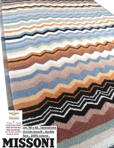 Teppich MISSONI Bad Küche Flur etc. cm. 90x60 100% Baumwolle Double Face - Bild 1 von 13