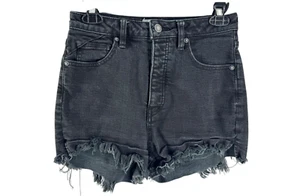 We The Free Free People Carbon/ Solid Black Curvy High Waist Jean Shorts Size 27 - Picture 1 of 6