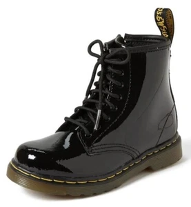 Dr. Martens Youth 1460 Combat Boots Black Patent Lamper US Girls/Boys 6, Women 7 - Picture 1 of 5