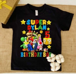Personalized Super Mario Birthday Shirt, Super Mario Birthday Party Family Tee - Picture 1 of 5