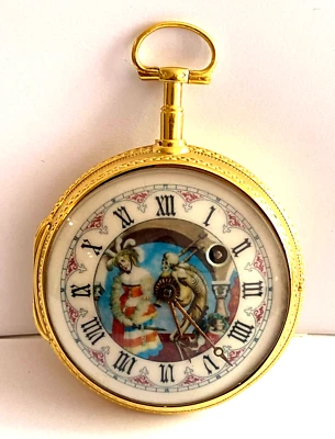 Hormiga. Reloj Bolsillo Victoriano Memento Mori Serpiente Calavera Esqueleto Fusible Plata Dorado Foto 1 de 4