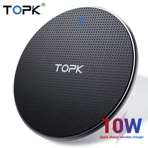 TOPK B01W 10W Qi Fast Wireless Charging Pad LED for iPhone, Samsung Galaxy - Picture 1 of 12