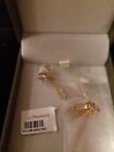 J Francis Gold Plated 925 Sterling Silver Earrings With Swarovski Zirconia