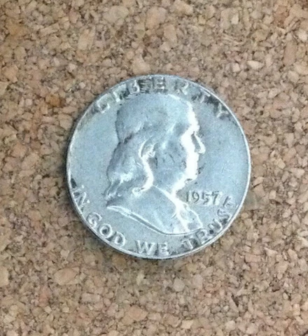 1957 P  Circ.  Franklin Half Dollar 90 % Silver US Coin FH2916 FREE SHIPPING Cover