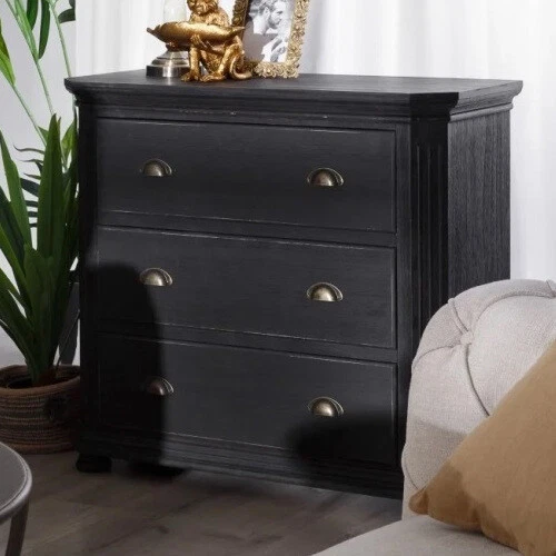 MOBILE COMO' CASSETTIERA NERA PROVENZALE SHABBY CHIC FRANCESE Mobili etnicoutlet - Immagine 1 di 1