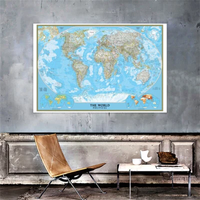 Mapa del mundo del país de 5x3 pies 7x5 pies con impresiones de póster de arte de la ciudad decoración de oficina Foto 1 de 4
