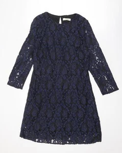Oasis Womens Blue Polyester Blend Mini Size 14 Zip - Open Back - Picture 1 of 10
