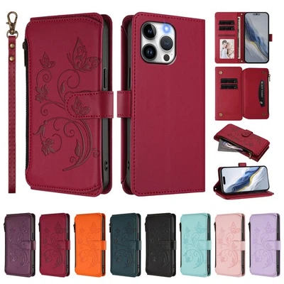 XYFENGHUA Zip Wallet Case Purse Leather Flip Stand Phone Cover For Oppo A72 A54 A15 A97