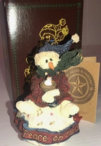 Ornament Boyds Bears Peace On Earth Snowman 1998 Folkstone Style #25655 4 inch T - Picture 1 of 13