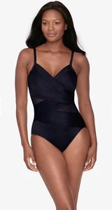 NUEVO CON ETIQUETAS Miraclesuit NEGRO Sólido Mystify Talla 10 DDD Sujetador con Aros Traje de Baño de una Pieza - Imagen 1 de 6