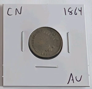 1864-P Philadelphia Copper Nickel Indian Head Cent IHC AU Almost Uncirculated  - Picture 1 of 4