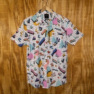 Bleecker & Mercer Men’s NWT XL Button Front SS Print Shirt - Picture 1 of 8