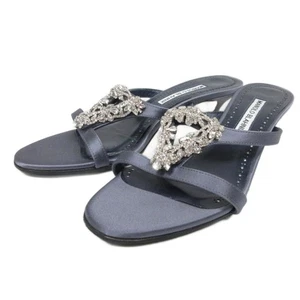 Manolo Blahnik Sandals Women's Size 37 Gray - Picture 1 of 9