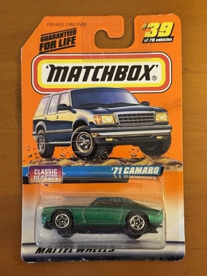 1998 Matchbox Classic Decades '71 Camaro #39 Green 1:64 Scale - Image 1 of 3