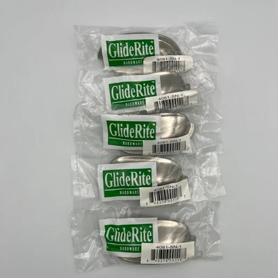 Juego de 5 tiradores clásicos de cubo de níquel satinado GlideRite 4081-SN-1 nuevos Foto 1 de 4