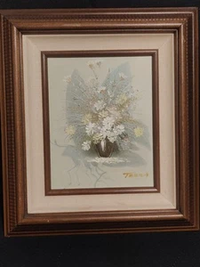 Still Life Painting Flowers Floral Bouquet by Tessa Signed Oil on Canvas Framed - Picture 1 of 5