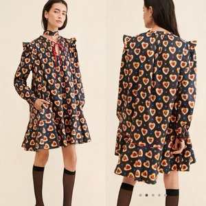 Rachel Antonoff Laura Cotton Novelty Flouncy Heart Cookies Dress M No Belt - Picture 1 of 7