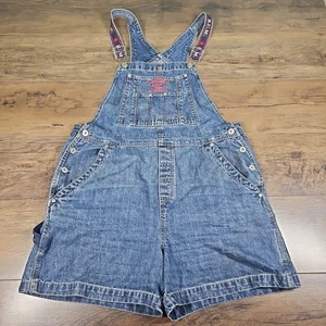 Vintage BUM Equipment Shortalls Damen XL Latzhose blau Denim Spellout Y2K 90s Baggy - Bild 1 von 11