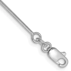 "Collar de cadena de serpiente octogonal oro blanco de 14 K de 0,8 mm 16"" 18"" 20"" 24"" o 30" - Imagen 1 de 5