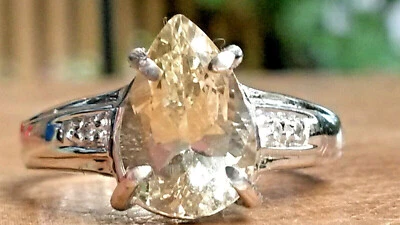 Anillo Berilo Amarillo Natural (Esmeralda Amarilla) Reino Unido Talla L Foto 1 de 4