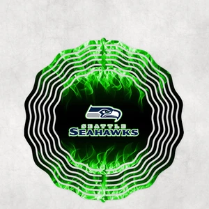 Seattle Seahawks Inspired 10" Wind Spinner #2 - Picture 1 of 1