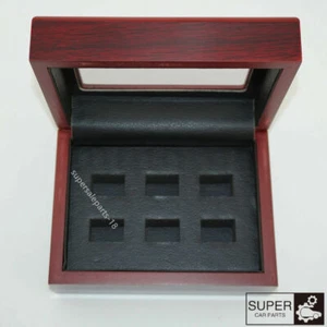 Best Wooden Box for World Series Stanley Cup Championship Ring 6 holes - Picture 1 of 8