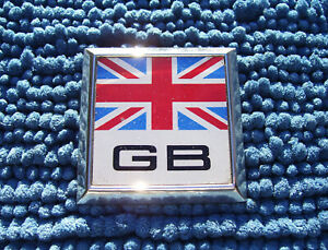 VINTAGE 1970s GREAT BRITAIN CAR GRILLE BADGE - BRITISH GB UNION JACK FLAG EMBLEM
