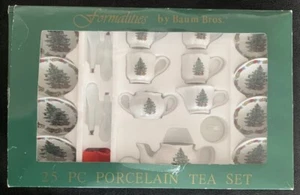 Vintage Baum Bros. Formalities Mini Tea Set Christmas Tree Porcelain 25 Pieces - Picture 1 of 9