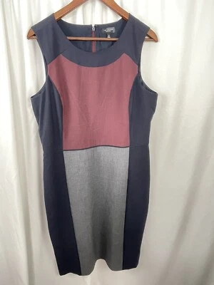 ¡NUEVO CON ETIQUETAS! Vestido Lápiz The Limited Talla 14 Bloque de Color Carrera Trabajo Oficina Azul Gris Rojo Foto 1 de 4