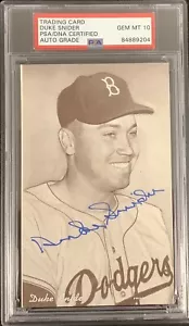 Duke Snider Signed Postcard 1980 Exhibits Baseball Bums PSA/DNA HOF Auto 10 - Picture 1 of 2